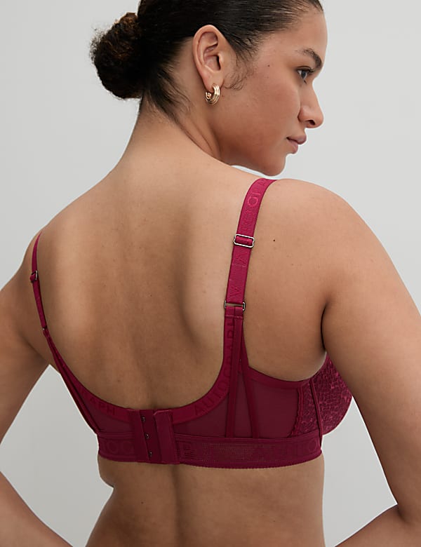 Tivoli Patterned Lace Wired Minimiser Bra (C-G) - BG