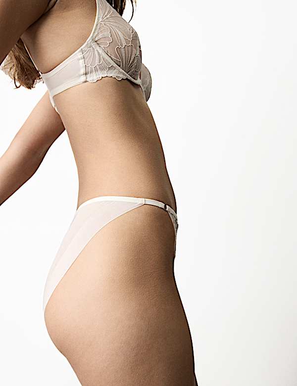 Monaco Embroidery Tanga High Leg Knickers - BE