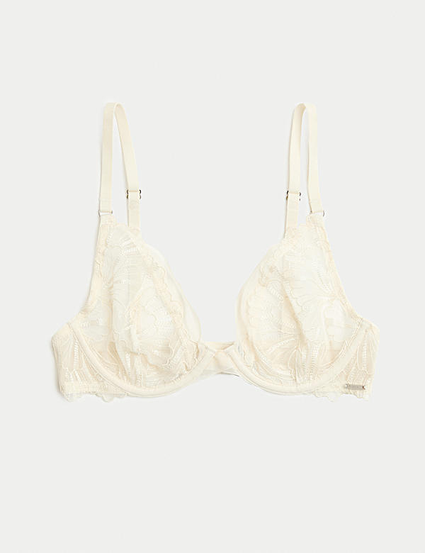 Monaco Embroidery Wired Plunge Bra (A-E) - BE