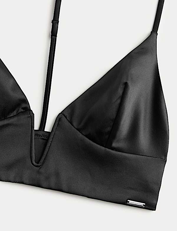 Black Label Satin Bralette - CZ