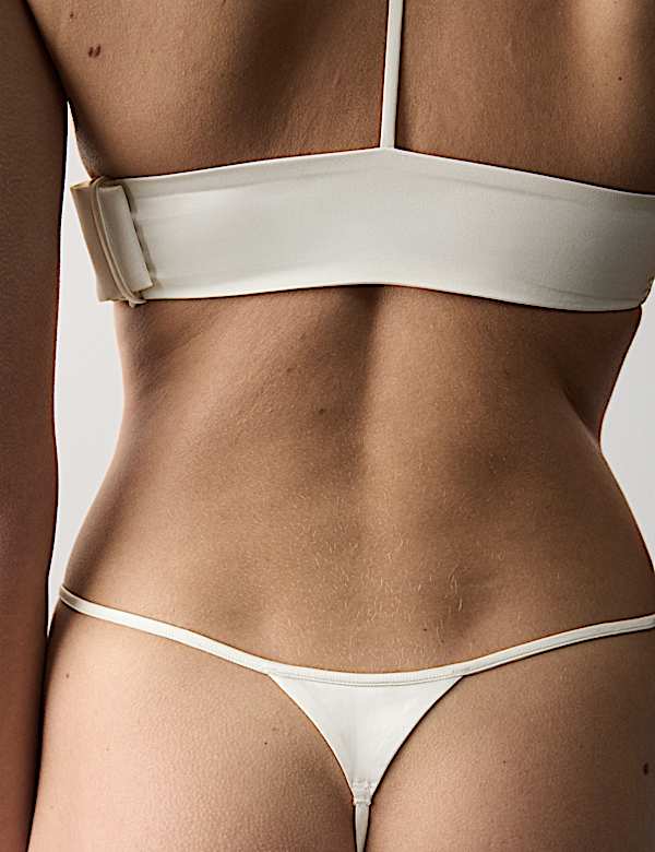 Black Label Satin Tanga Thong - ES