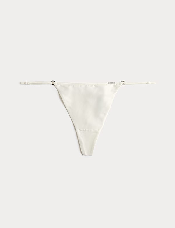 Black Label Satin Tanga Thong - ES