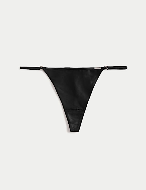 Black Label Satin Tanga Thong - SE