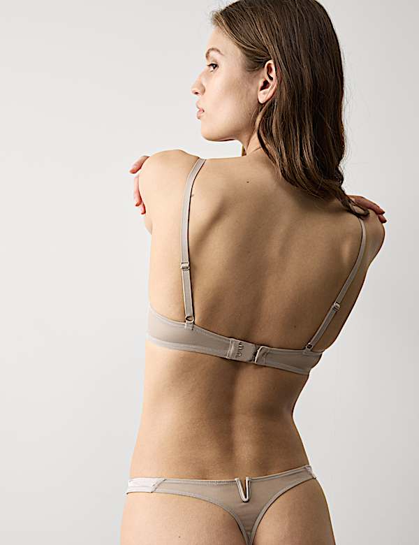 Florence Embroidery Wired Plunge Bra (A-E) - CY