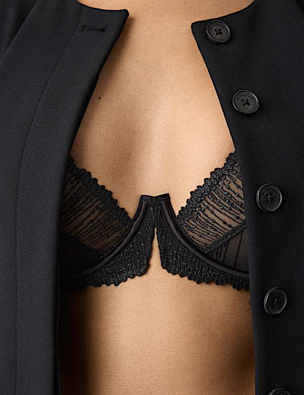 Florence Embroidery Wired Plunge Bra (F-H)