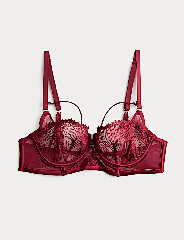 Sujetador balconette de dise&ntilde;o largo con bordado Florence (para copa A-E) - US