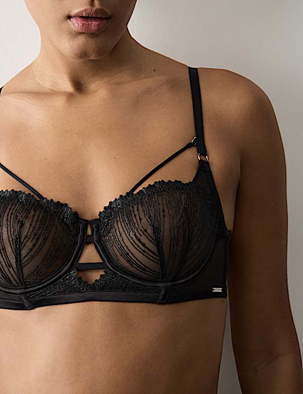 Soutien-gorge &agrave; balconnet Florence coupe longue &agrave; broderie, bonnets A &agrave; E - BE