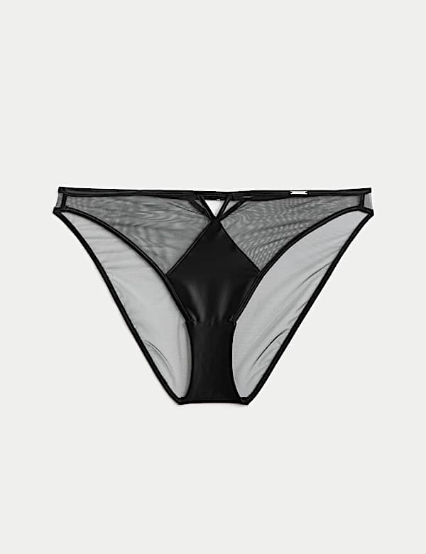 Satin & Mesh High Leg Knickers - NZ