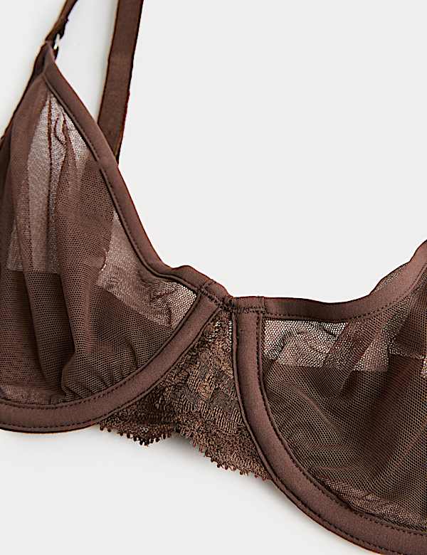 Savannah Lace Wired Demi Cup Bra (A-E) - GR