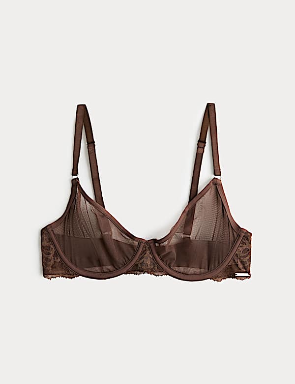 Savannah Lace Wired Demi Cup Bra (A-E) - GR