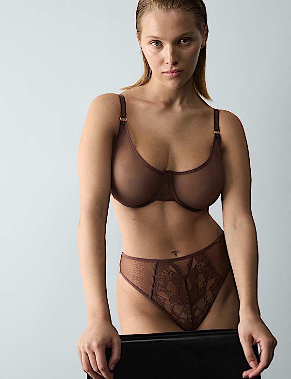 Savannah Lace Non Pad Wired Demi Bra F+ - NL