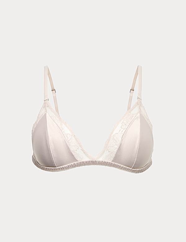 Savannah Satin & Lace Triangle Bralette - DK
