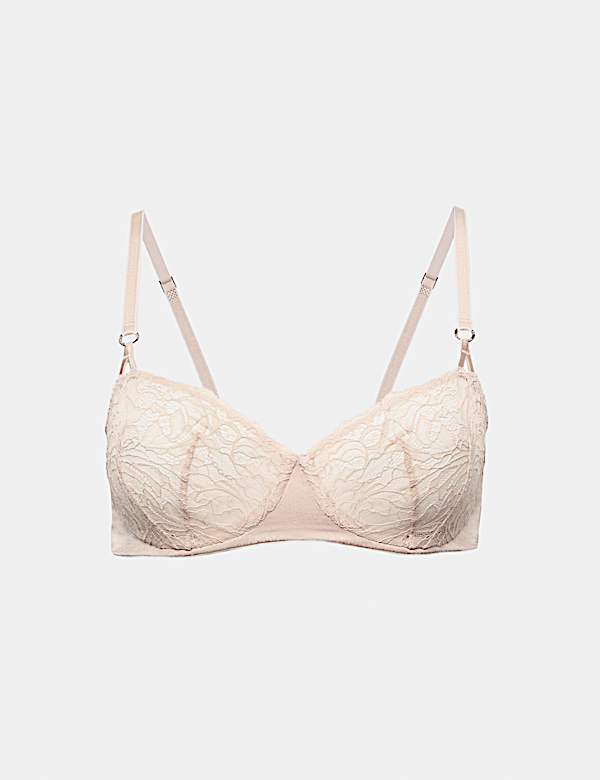 Lace with Silk Wired Balcony Bra A-E - SI