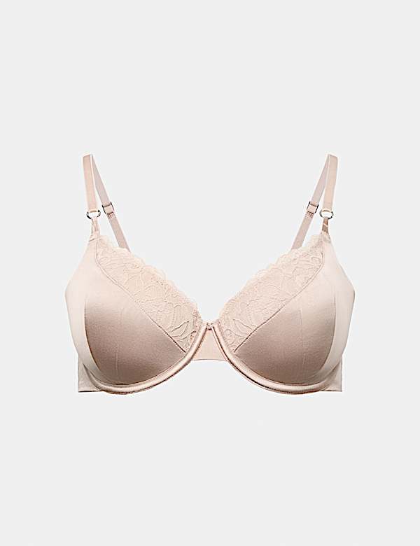 Silk & Lace Wired Full Cup Bra (A-E) - DK