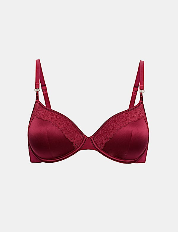 Soutien-gorge &agrave; armatures en soie & dentelle, demi-bonnets A &agrave; E - CA