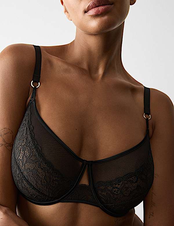Silk & Lace Wired Minimiser Bra (C-G) - RS