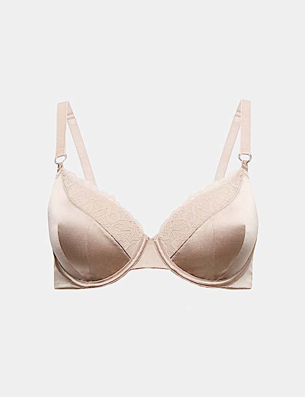 Silk & Lace Wired Full Cup Bra (A-E) - DK