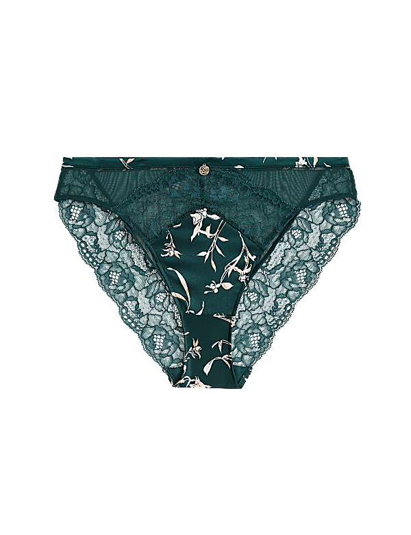 Cassia Silk & Lace High Leg Knickers