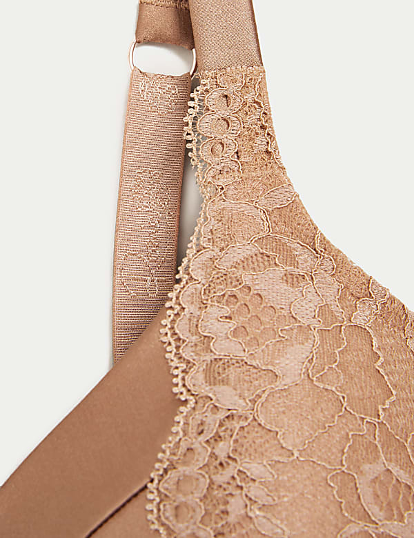 Lace Wired Full Cup Bra With Silk A-E