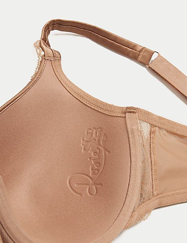 Lace Wired Full Cup Bra With Silk A-E