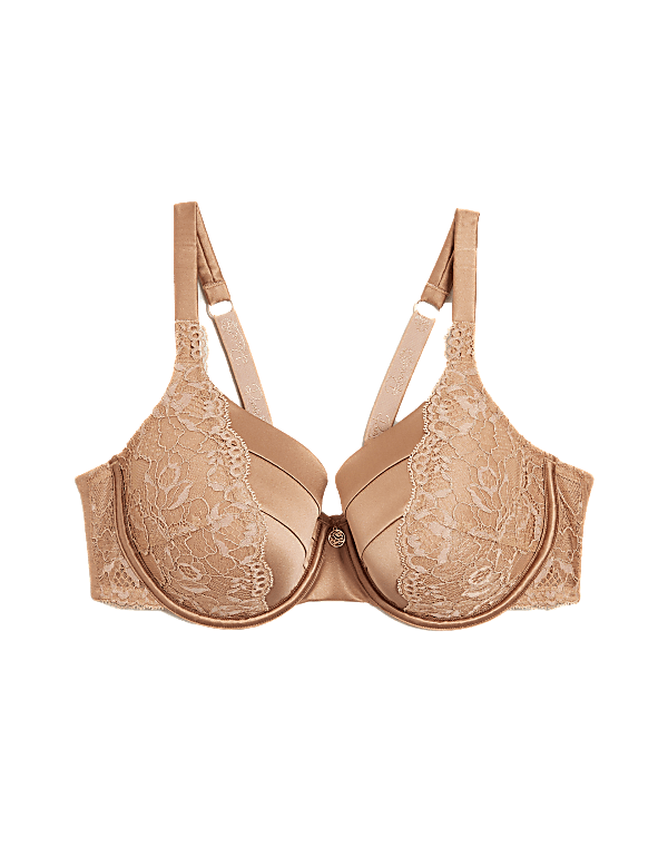 Lace Wired Full Cup Bra With Silk A-E