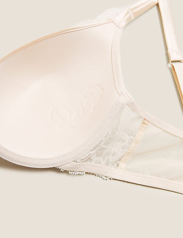 Lace Wired Full Cup Bra With Silk A-E