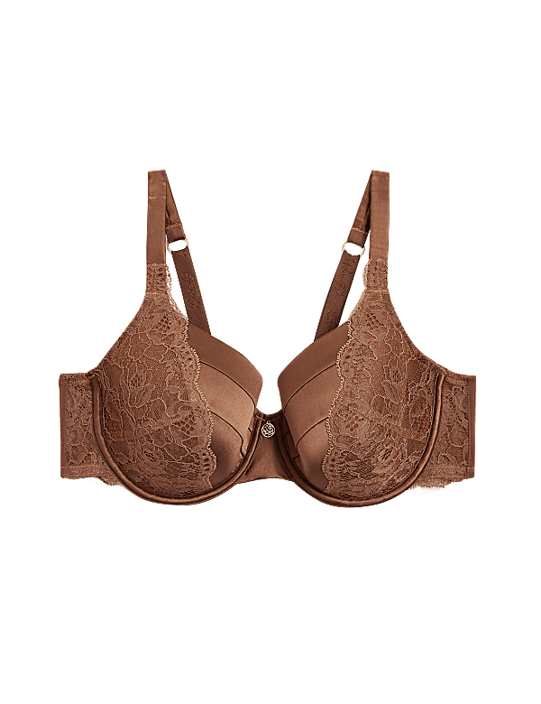 Lace Wired Full Cup Bra With Silk A-E