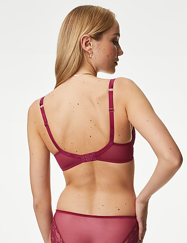 Lace Wired Full Cup Bra With Silk A-E