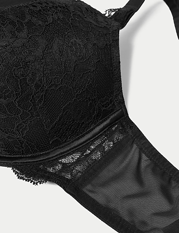 Lace Wired Full Cup Bra With Silk A-E