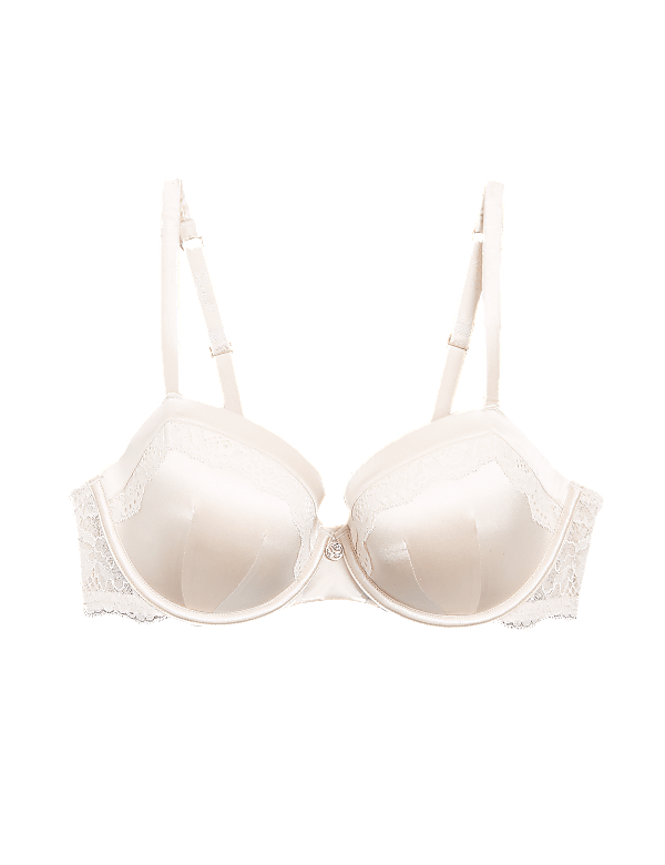 Silk & Lace Wired Balcony Bra