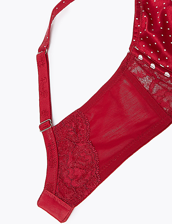Silk & Lace Spot Non-Padded Balcony Bra B-G