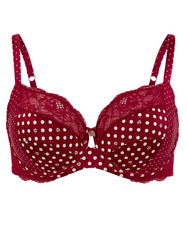 Silk & Lace Spot Non-Padded Balcony Bra B-G