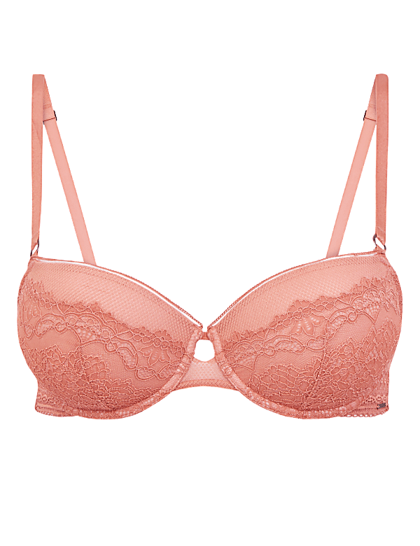 Mia Lace Trim Padded Push-Up Balcony Bra