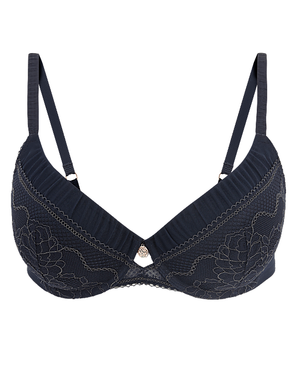 Mesh & Lace Underwired Full Cup Bra A-E