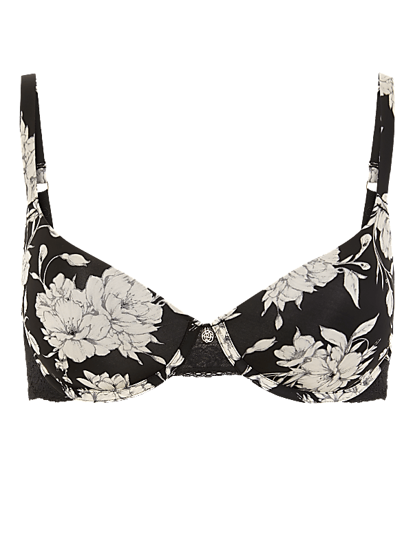 Smoothing Floral Print Full Cup Bra A-E