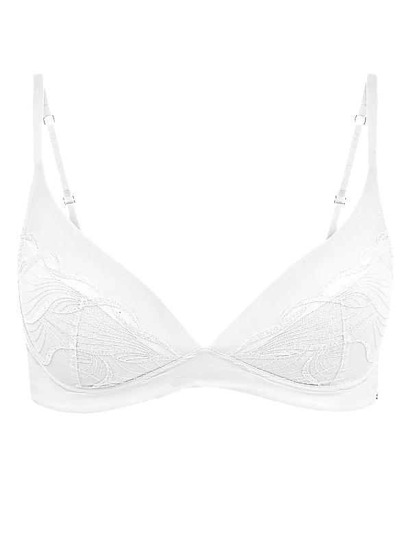 Swiss Designed Embroidered Plunge Bra A-E