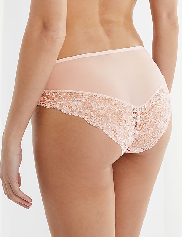 Silk Ditsy Rose High Waisted Brazilian Knickers