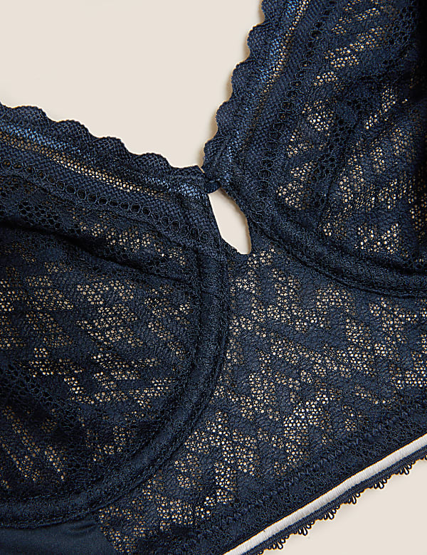 Snake Lace Wired Longline Balcony Bra A-E