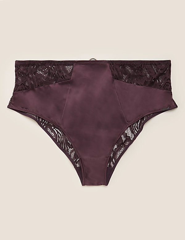 Satin High Waisted Brazilian Knickers