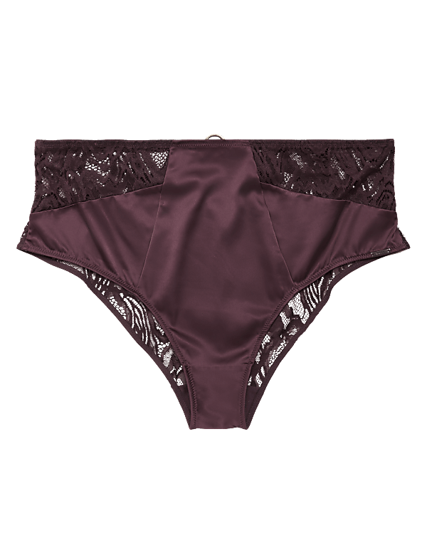 Satin High Waisted Brazilian Knickers