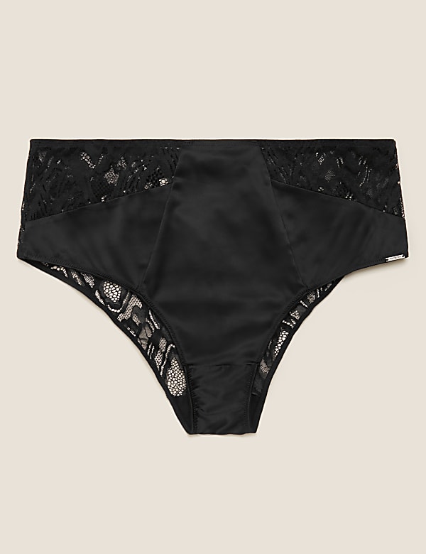 Satin High Waisted Brazilian Knickers