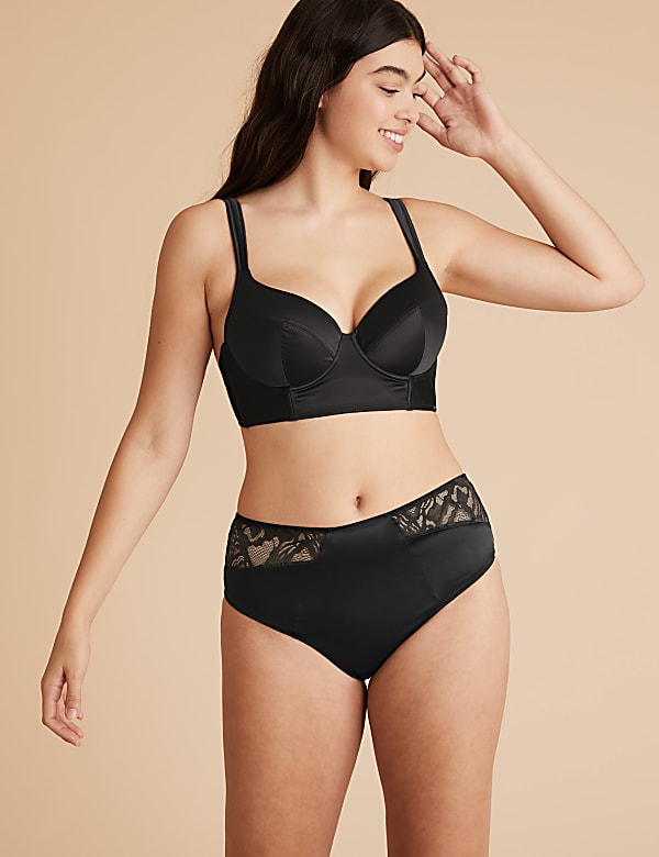 Satin High Waisted Brazilian Knickers