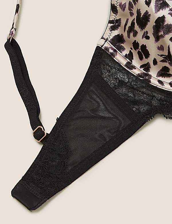 Silk & Lace Animal Print Balcony Bra A-E