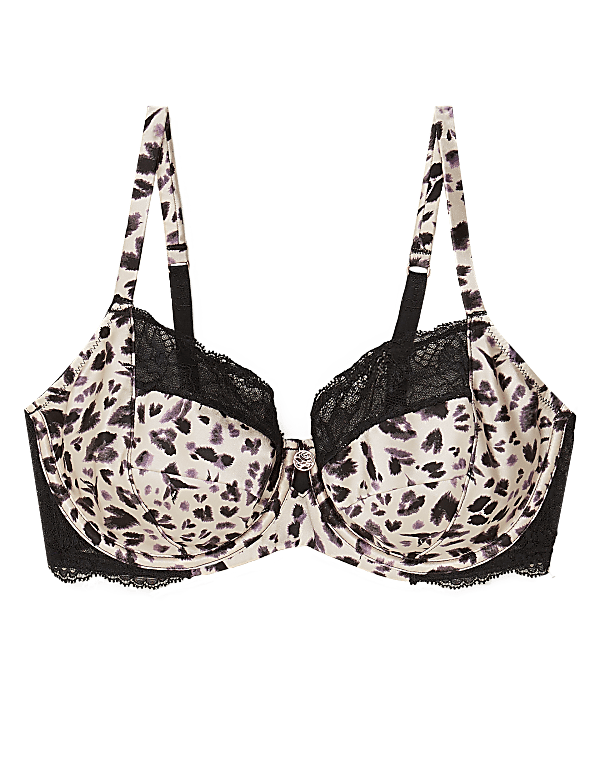 Silk & Lace Animal Print Balcony Bra A-E