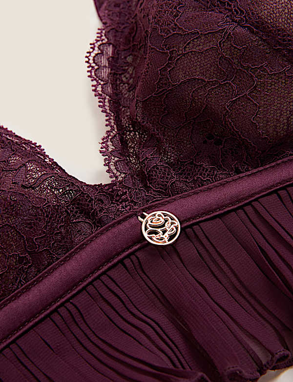 Pleat & Lace Non Wired Bralette