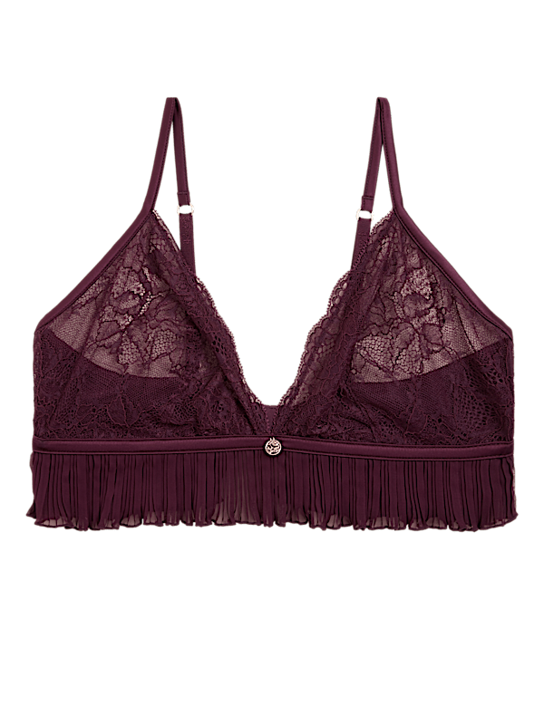 Pleat & Lace Non Wired Bralette