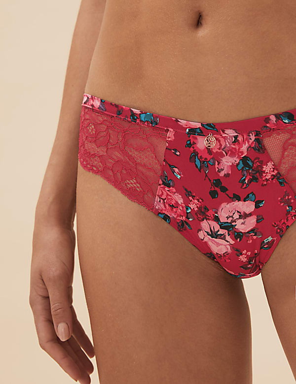Rose Print Brazilian Knickers