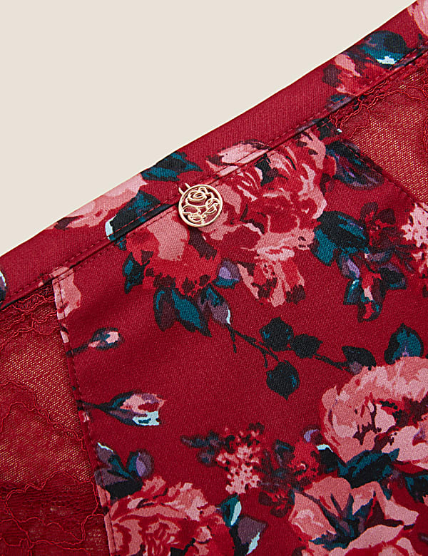 Rose Print Brazilian Knickers