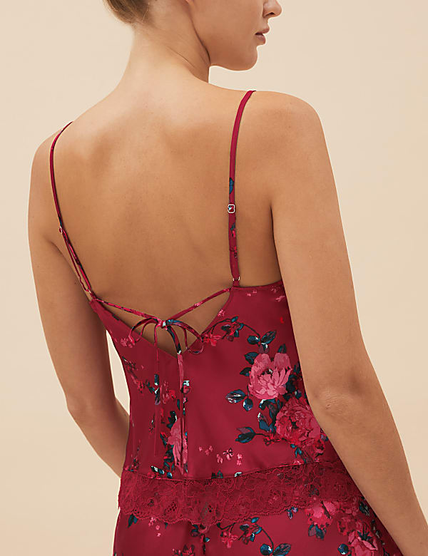 Rose Print Silk Cami