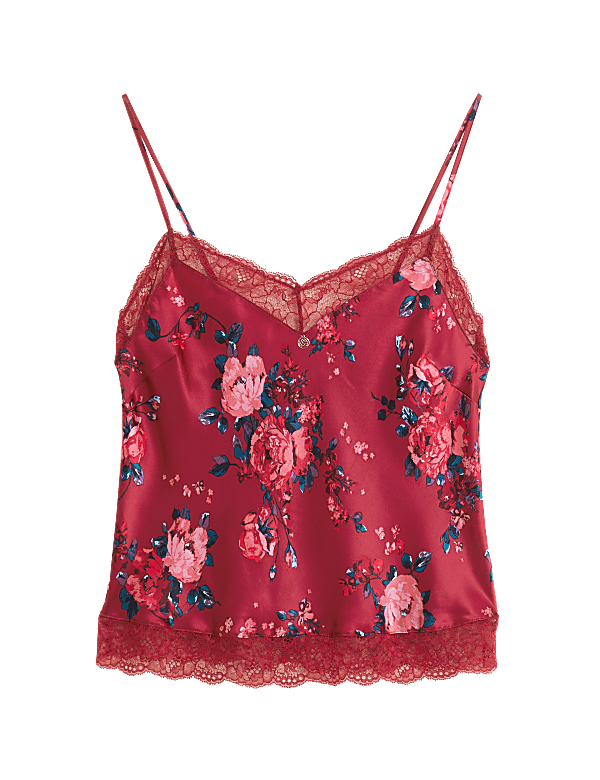 Rose Print Silk Cami